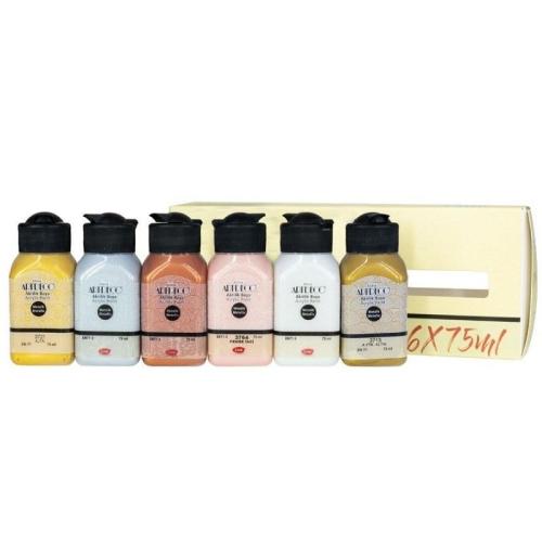 Artdeco Akrilik Boya 6x75ml Set - Metalik Renkler