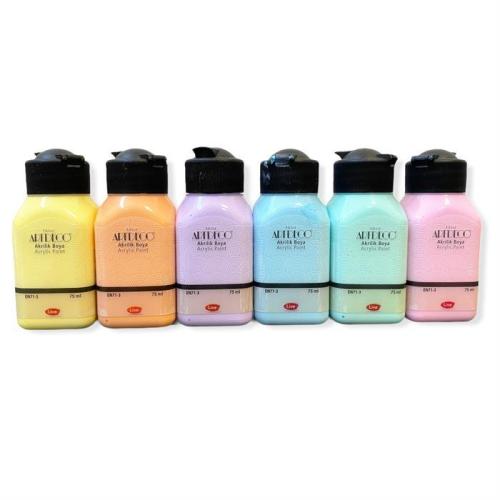 Artdeco Akrilik Boya 6x75ml Set Pastel Renkler