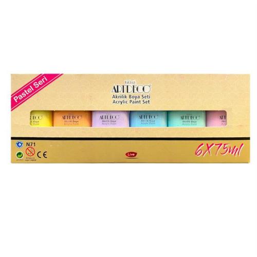 Artdeco Akrilik Boya 6x75ml Set Pastel Renkler