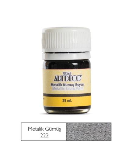 Artdeco Metalik Kumaş Boyası 25ml Gümüş 222