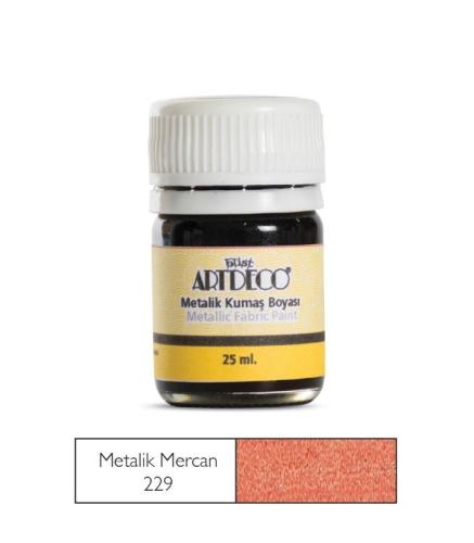 Artdeco Metalik Kumaş Boyası 25ml Mercan 229