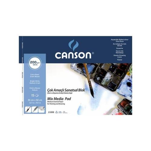 CANSON 1557 RESİM BLOK 200GR 35x50 15YP