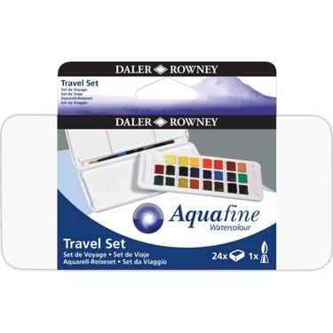 Daler Rowney Aquafine Seyahat Seti 24 Yarım Boy Plastik Kutu