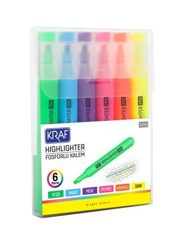 KRAF FOSFORLU KALEM TRIO BRIGHT COLORS 315 6 LI