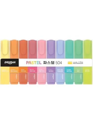 Penmax Fosforlu Kalem, Pastel Renk, 10 Renk PVC Paket