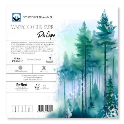 Schoellershammer Da Capo Watercolour Pad 300gr 20x20cm 12yp