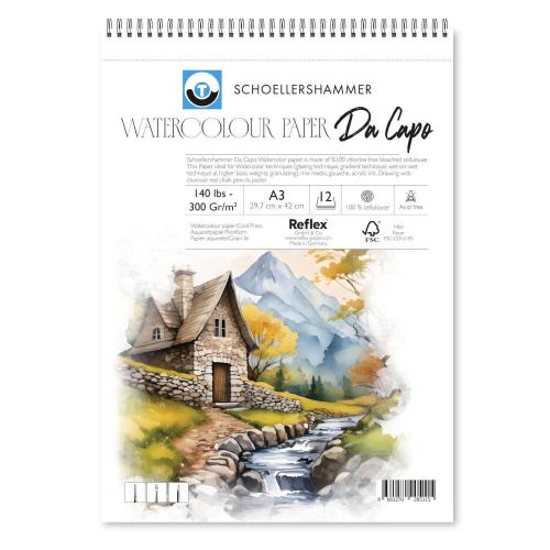 Schoellershammer Da Capo Watercolour Pad 300gr A3 12yp