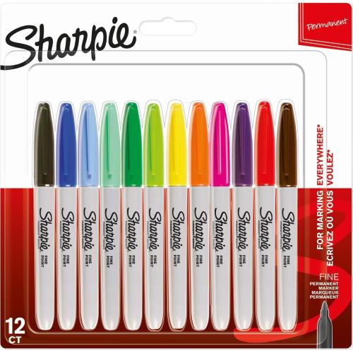 Sharpie Fine Permanent markör, 12'li Karışık Bls