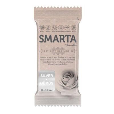 SMARTA HAVAYLA KURUYAN MODELLEME HAMURU METALİK GÜMÜŞ (60 GR * 6 * 1)