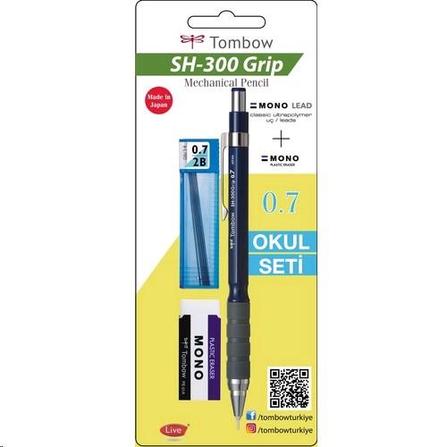 Tombow SH-300 Grip K.Kalem 0,7mm Okul Seti Lacivert